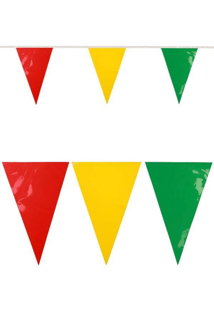 PartyXplosion Vlaggenlijn rood/geel/groen 10 mtr