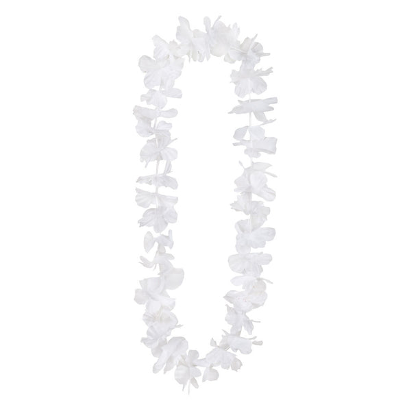 PartyXplosion Witte Hawaii krans slinger