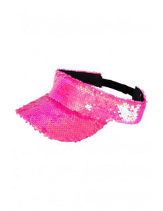 PartyXplosion Zonneklep roze met pailletten disco