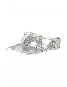 PartyXplosion Zonneklep zilver met pailletten