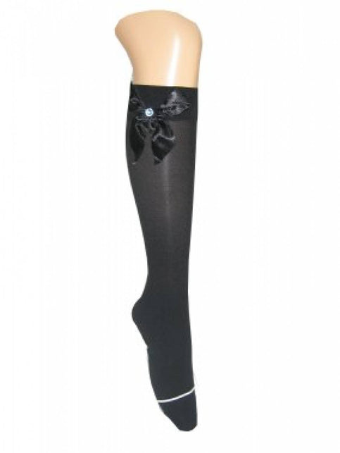 PartyXplosion Zwarte kniekous met strik