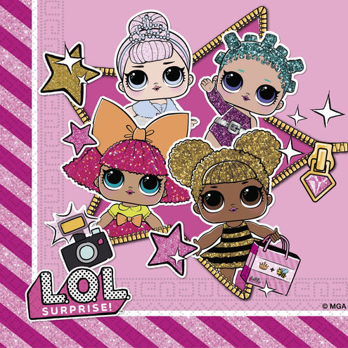 Procos L.O.L. Suprise papieren servetten 20 stuks 33x33cm