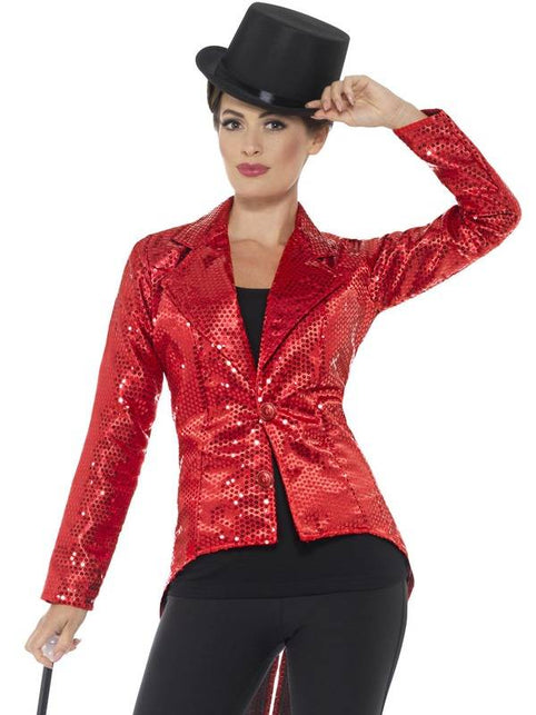 Smiffys Rode slipjas met glitters