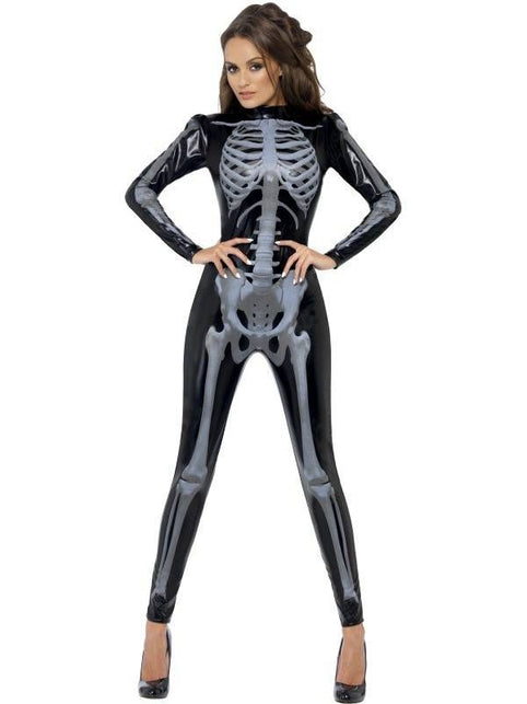 Smiffys Skelet catsuit dames