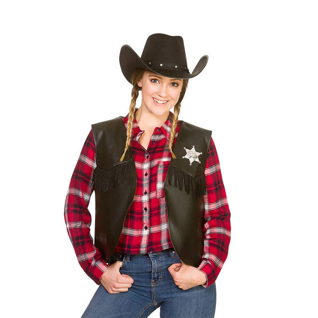 Wicked Costumes Cowboy vest zwart