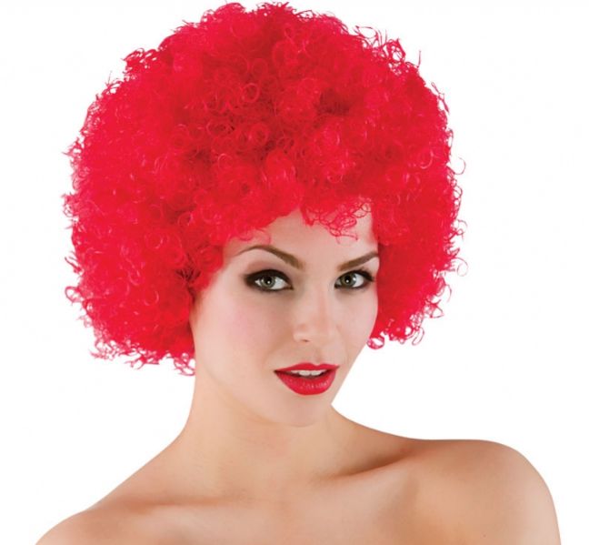 Wicked Costumes Funky Afro pruik in rood