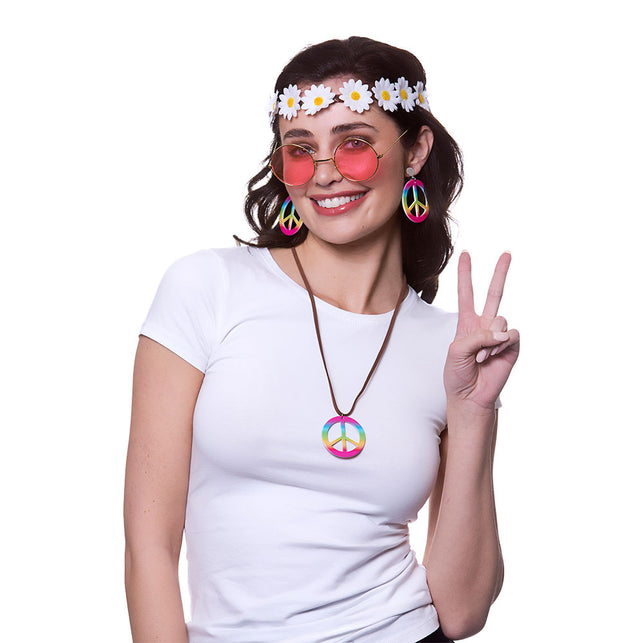 Wicked Costumes Hippie verkleed set Daisy 4-dlg