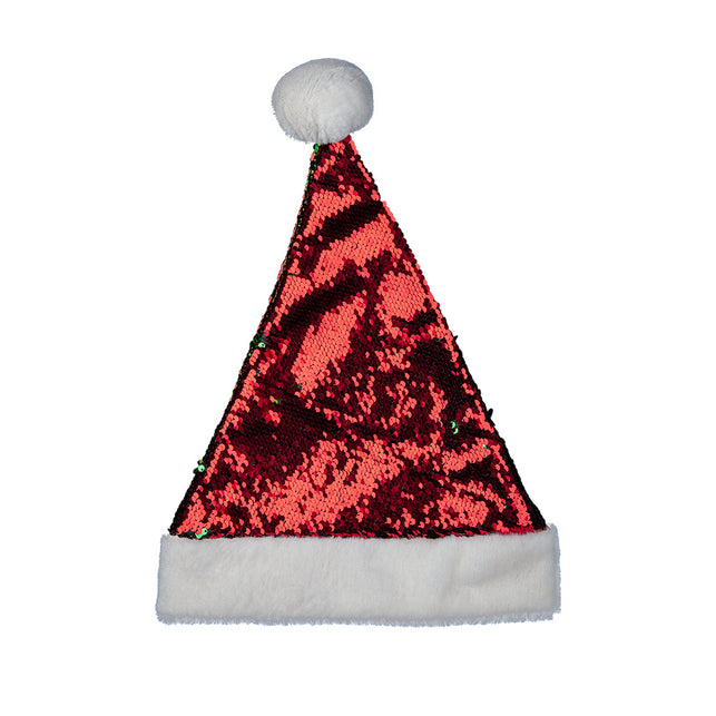 Wicked Costumes Leuke kerstmuts deluxe rood en groen Flip Sequin