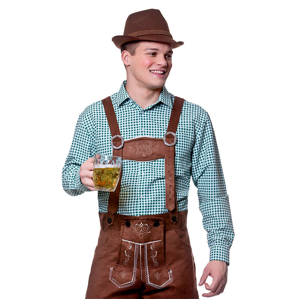 Wicked Costumes Oktoberfeest blouse groen geruit