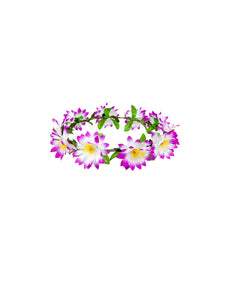 Wicked Costumes Paarse bloemen hoofdband