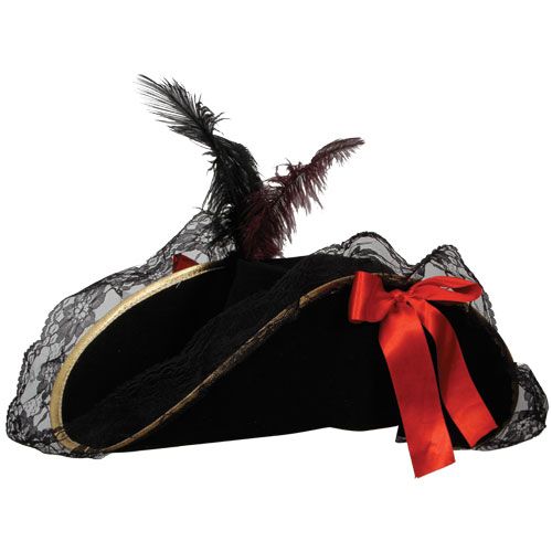 Wicked Costumes Piraten hoed dames met veren