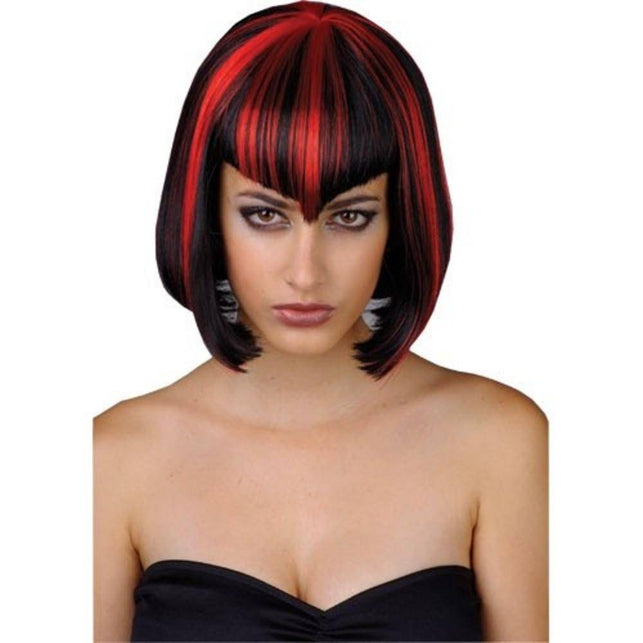 Wicked Costumes Pruik Vamp Babe in rood zwart