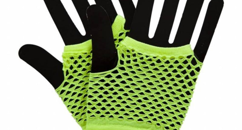 Wicked Costumes Visnet handschoenen in neon geel