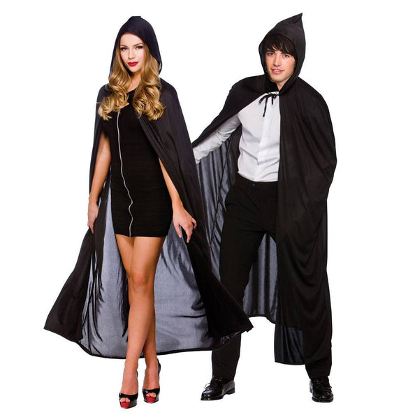 Wicked Costumes Zwarte cape 132cm