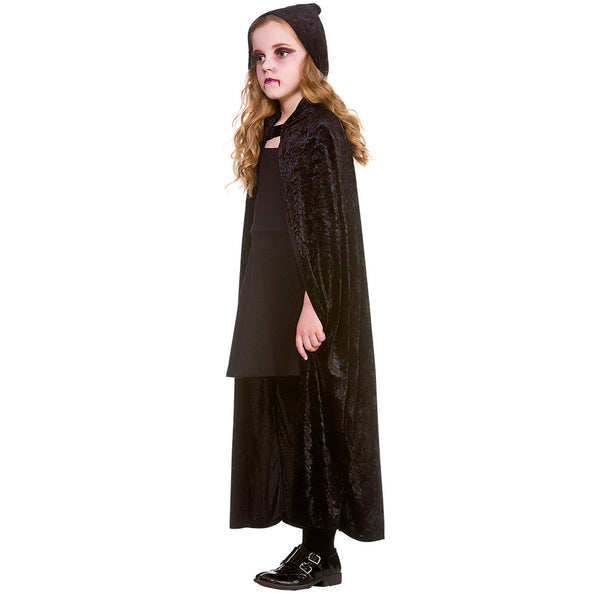 Wicked Costumes Zwarte cape kinderen luxe