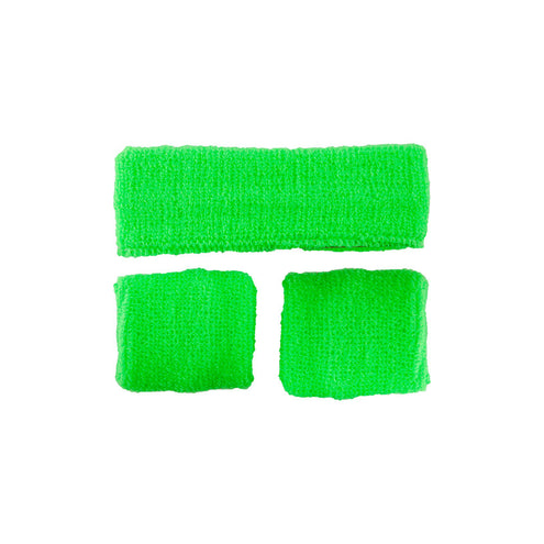Wicked Costumes Zweetbanden set in neon groen