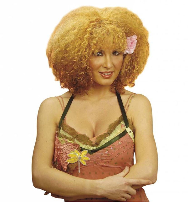 Widmann SRL Krulpruik Beyonce met bloem blond