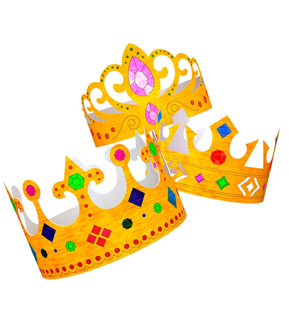 Widmann SRL Set van 6 beschilderbare kronen, 3 soorten assorti